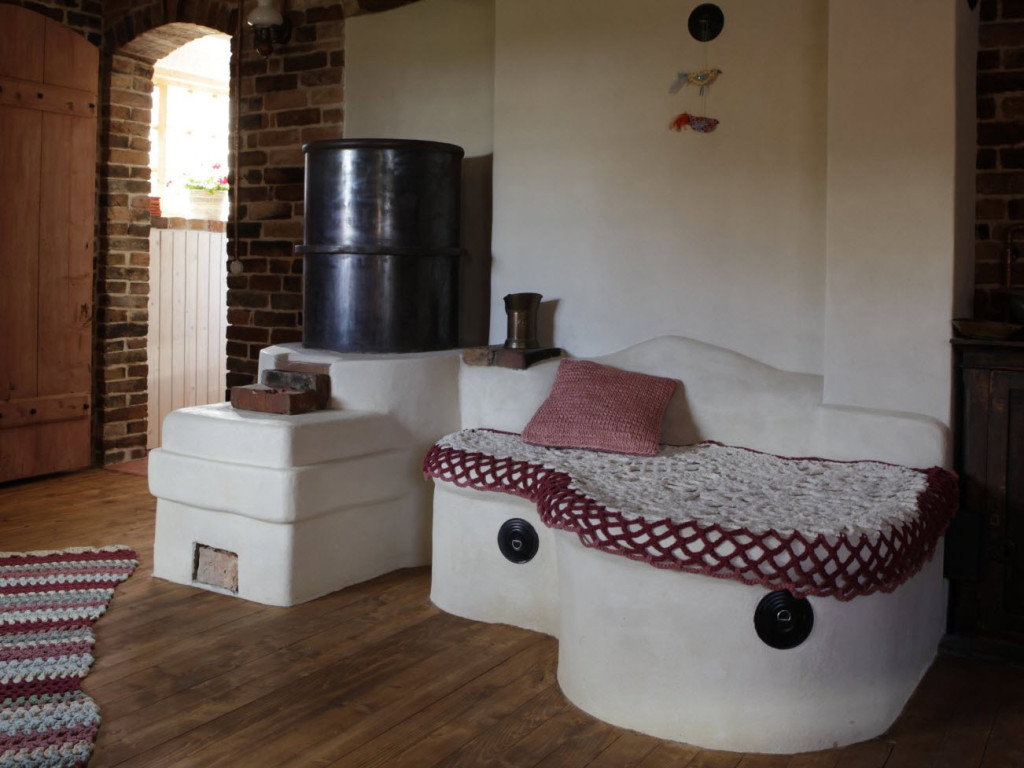 White and Tiled Rocket Stove